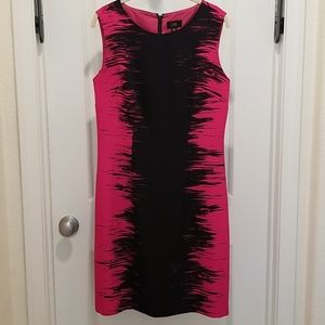 I Le pink and black sleeveless dress